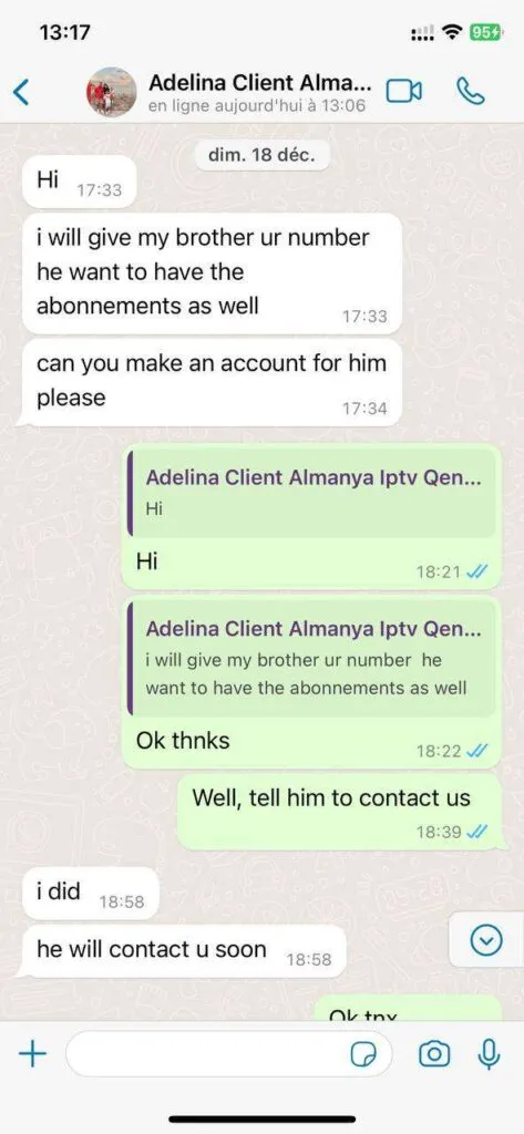 WhatsApp Support Ansicht zu IPTV Schweiz 5